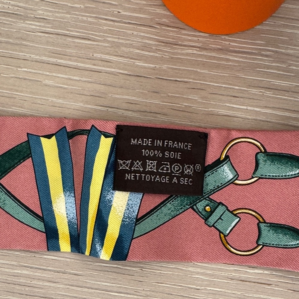 Hermes Pink and Blue Silk Scarf - Picture 2 of 2